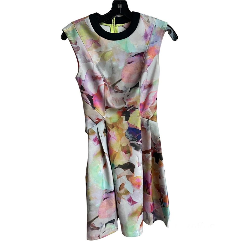 Ted Baker "JENEYY" Neoprene Neon Pastel Floral Cocktail Dress